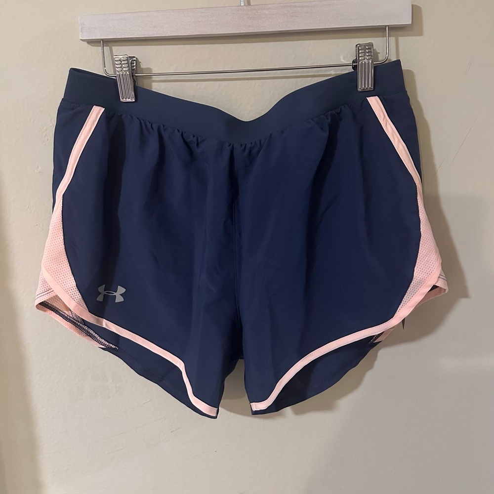 Under Armour Women's Athletic Shorts in Navy and Light Pink